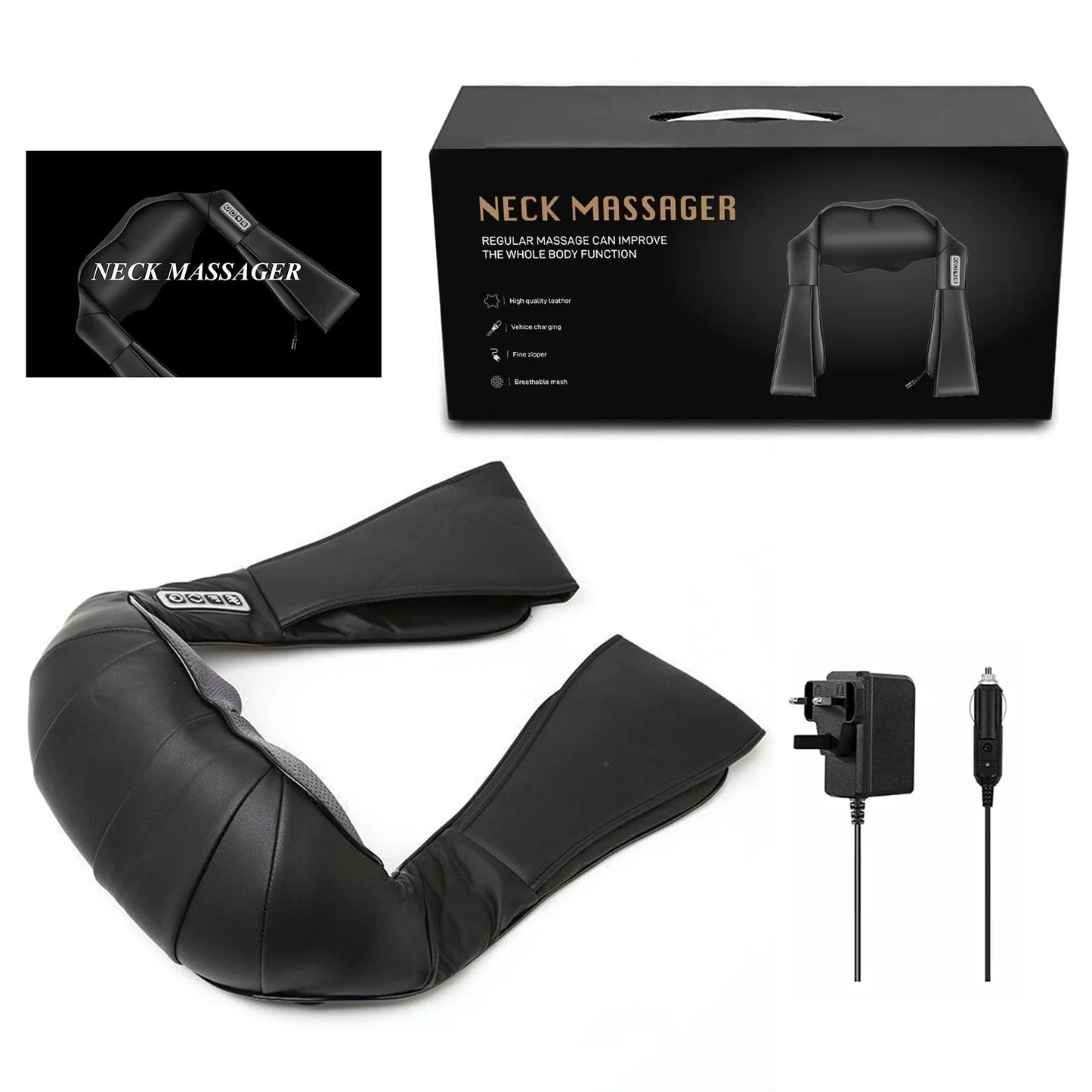 Shiatsu Neck and Back Massager,Neck Massager with Heat and Vibration,Suitable for Home, Office and Car.